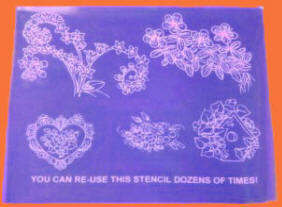 Stencil with flowers